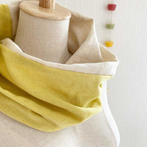 日本製造♡柔軟的春夏圍巾，採用優質雙層紗布製成♡雙色（檸檬黃x香草牛奶） 第10張的照片
