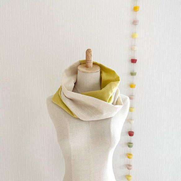日本製造♡柔軟的春夏圍巾，採用優質雙層紗布製成♡雙色（檸檬黃x香草牛奶） 第14張的照片