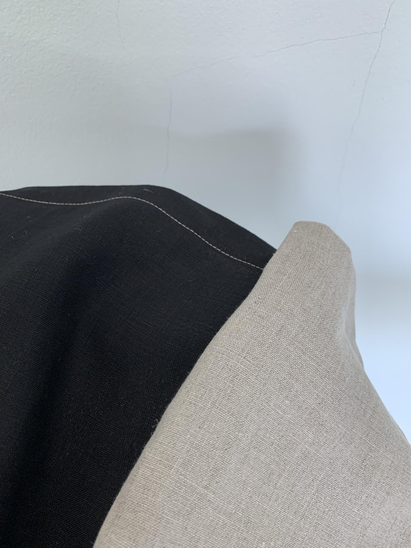 大人の抜け感を纏う｜リネン巻きスカート風ペグトップパンツ〈生成り＆ブラックor 濃紺〉ウエストファスナー 12枚目の画像