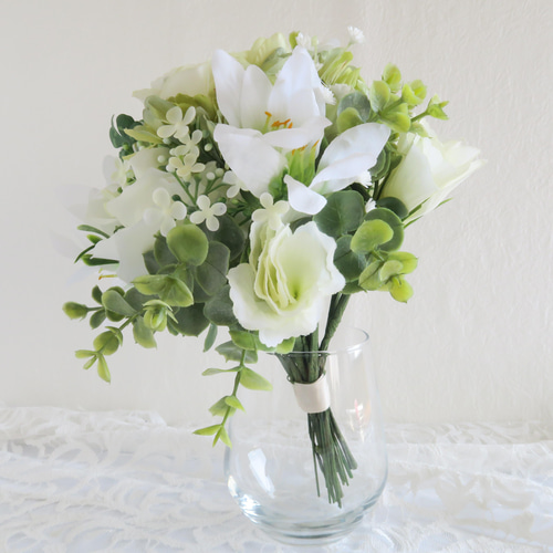 白×グリーン】幸運を呼ぶ！［四つ葉のクローバー］ブーケ/フォト