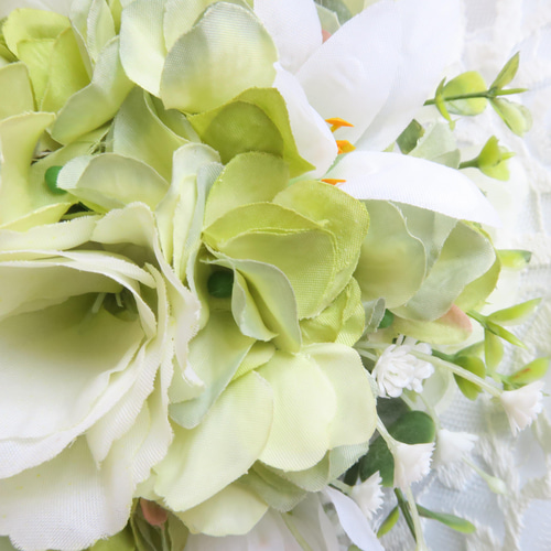 白×グリーン】幸運を呼ぶ！［四つ葉のクローバー］ブーケ/フォト