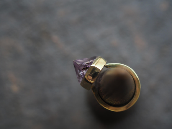 goethite in amethyst brass ring (nirabana) 11枚目の画像