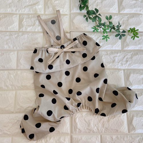 犬服 オーダー 『フリル付きドッドのロンパース』春夏 わんこ服