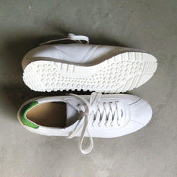 [白色 x 綠色] 經典設計與高品質真皮！ EMA運動鞋 第9張的照片