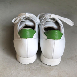 [白色 x 綠色] 經典設計與高品質真皮！ EMA運動鞋 第8張的照片