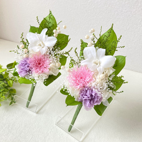 花束 仏花 一対】 コンパクトSサイズのプリザーブドフラワー