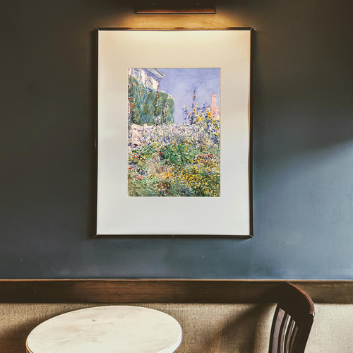 NO.379】カラフルな庭園の花柄絵画フラワーアートポスター☆おしゃれ