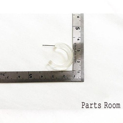 [4 件] 樹脂透明圈形耳環 [小號] [無鈦柱扣]-mt-2720 第6張的照片