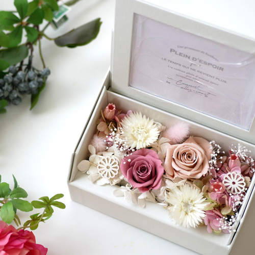 フラワーフォトフレーム モーヴピンク×くすみピンク フォトフレーム