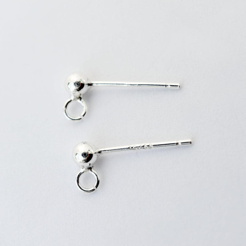 SV925 スターリングシルバー カン付 丸玉ピアス 2ペア 金具