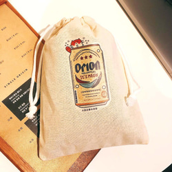 沖繩Orion生啤酒の日常 貓帆布束口袋 手工印製 Drawstring bag 第7張的照片