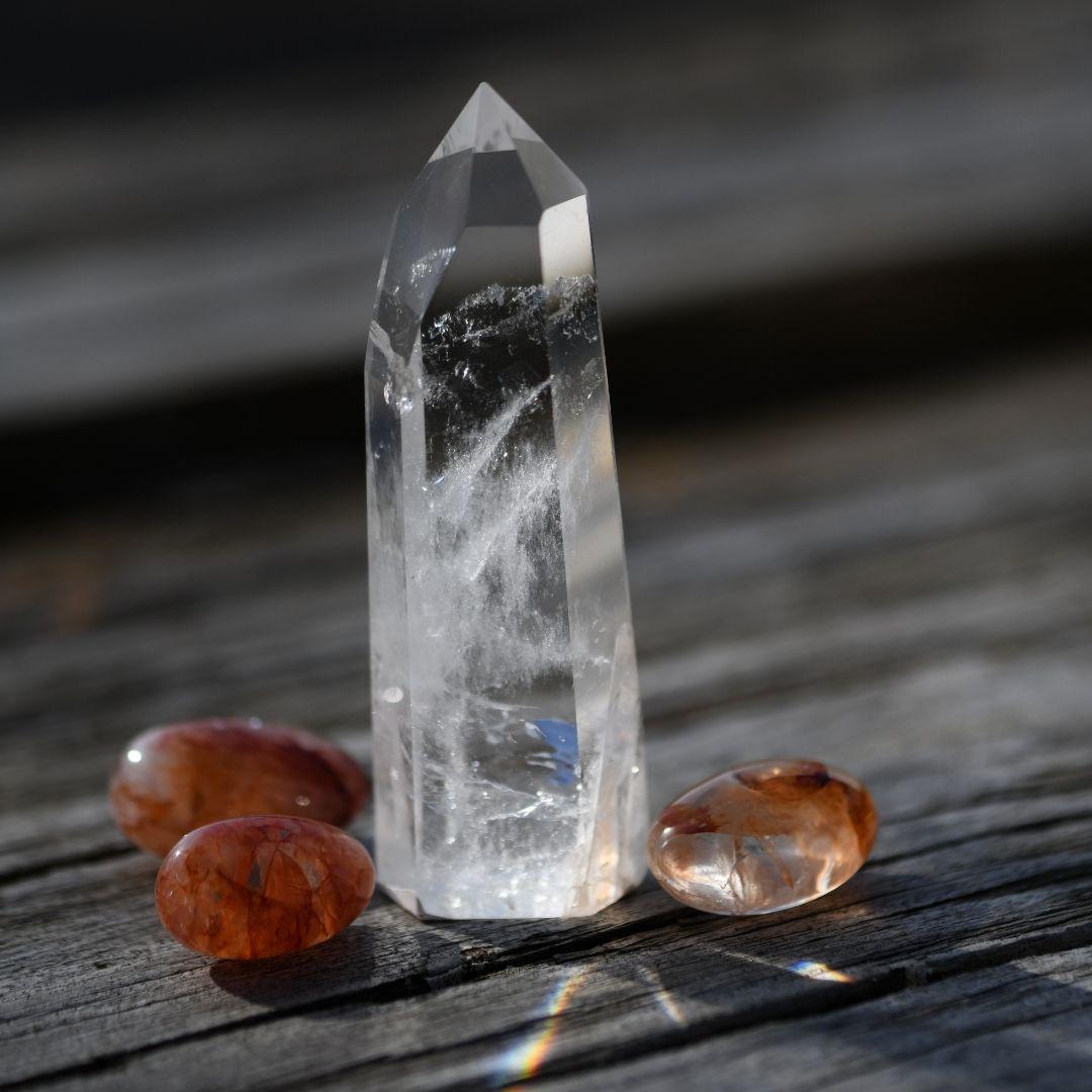 天然石高品質高透明‼️水晶　手彫り　白菜の形に彫刻した物　白水晶