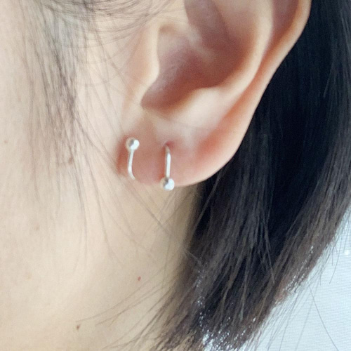 販売終了』SV925 スターリングシルバー ねじ式 スパイラル バーベル