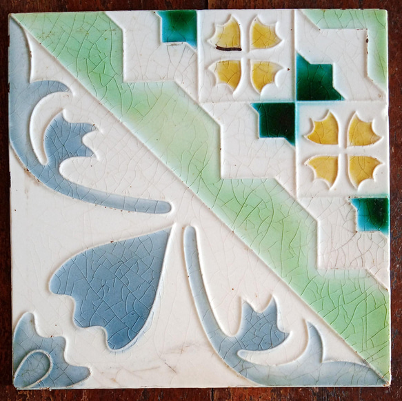 ヴィンテージ 和製マジョリカタイル レア品】【台湾購入】マジョリカ