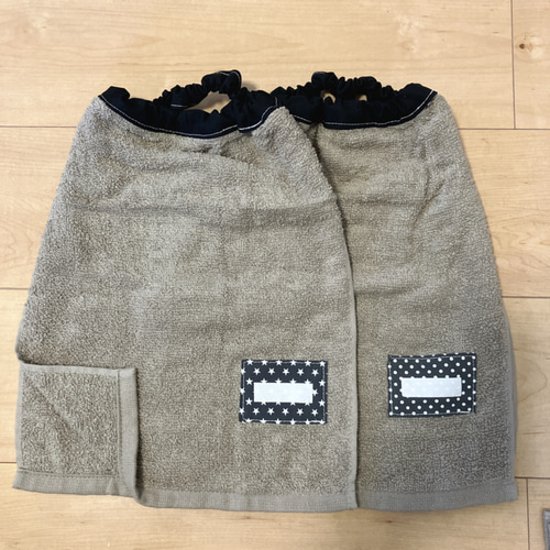 ☆ 2重エプロングレー系×3枚組 タオル エプロン おりこうエプロン