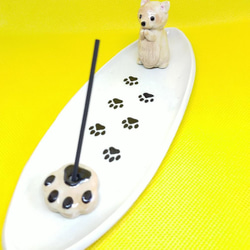 ポメラニアンクリームお香立て（犬）ペット供養 4枚目の画像