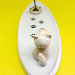 ポメラニアンクリームお香立て（犬）ペット供養 6枚目の画像