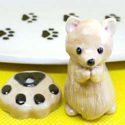 ポメラニアンクリームお香立て（犬）ペット供養 1枚目の画像