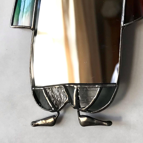 ピエロの数学博士の壁掛け鏡 ステンドグラス その他インテリア雑貨