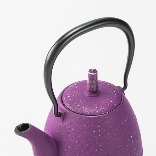 岩鋳 南部鉄器 鉄瓶 急須☆ らいす パープル 600ml
