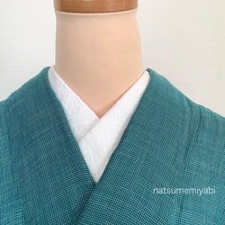 ◇楽ちん綺麗なナツメミヤビのうそつき衿（三角レースWH）着付け師考案・襦袢いらず・夏着物・浴衣に最適 6枚目の画像