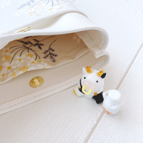 仕分けポケットペンケース/ナースポーチ/フェイクレザー×防水オックス