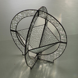 「テラリウム   円形（丸）型・置式」ステンドグラス・フラワーアレンジ 4枚目の画像