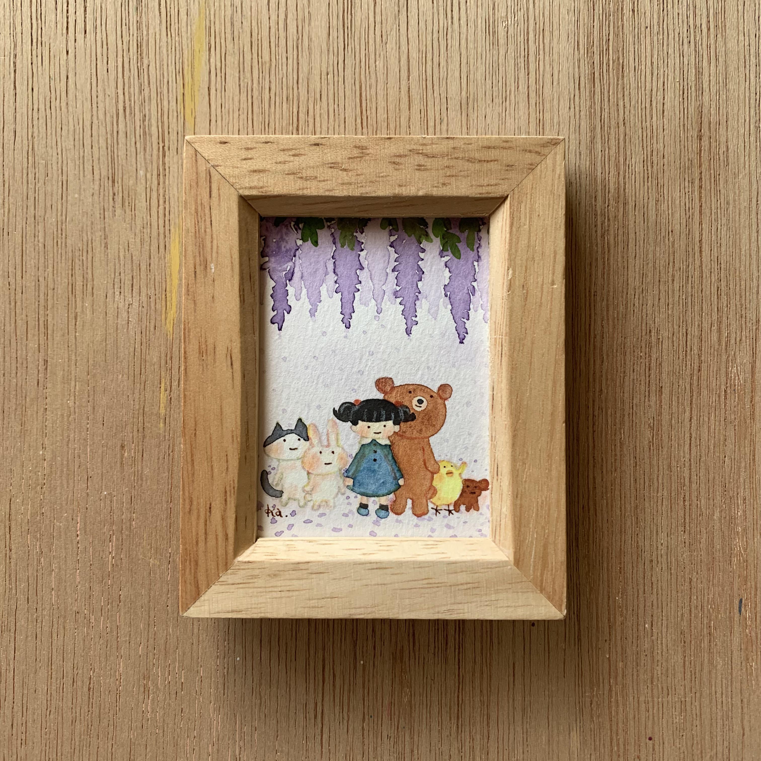 特集掲載作品「藤の花の下で」ミニ額　原画