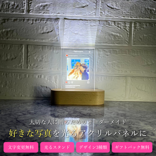 ⭐️2枚❣️ライト付きフォトフレーム用 アクリル ウォールアート