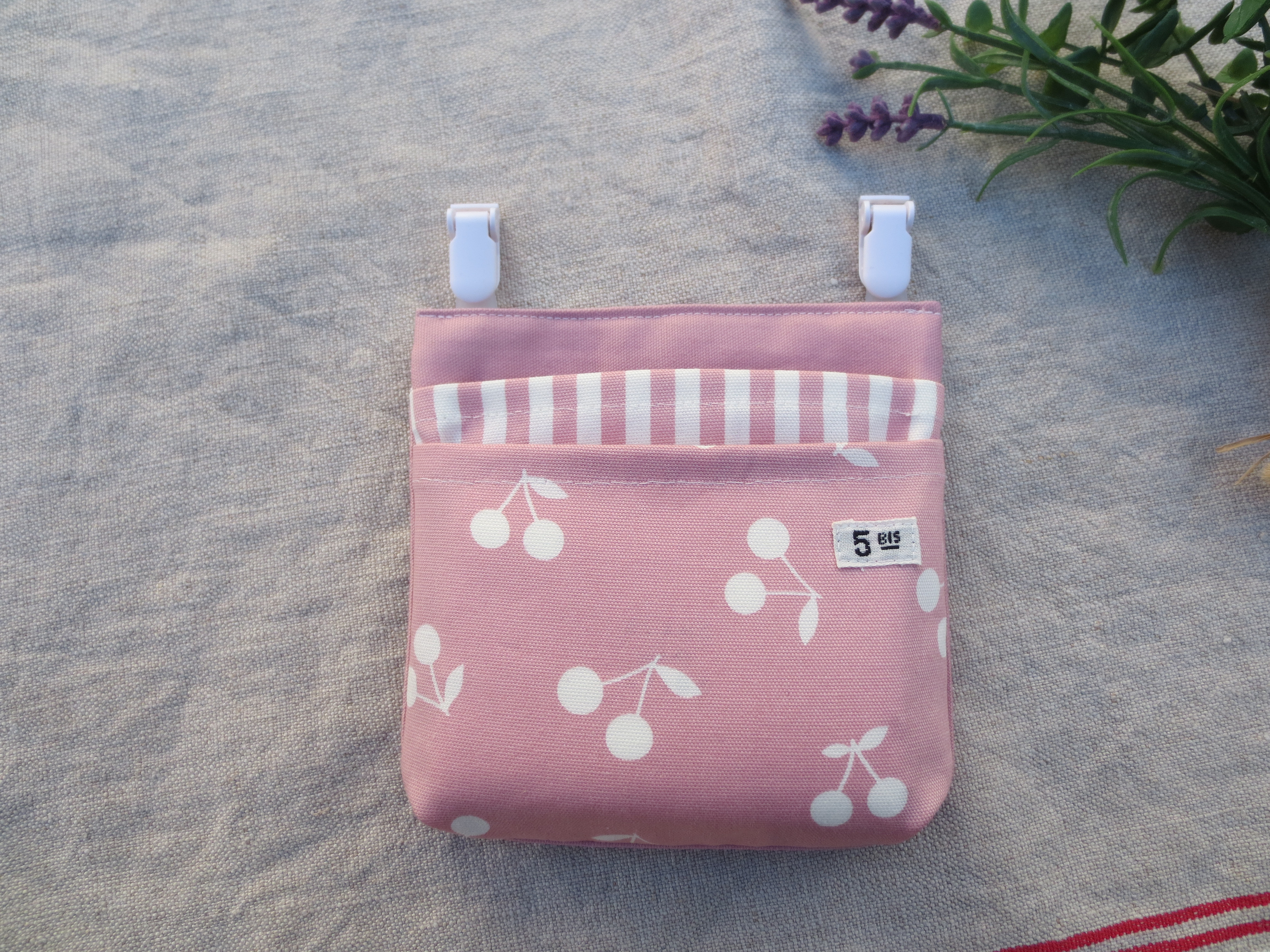 さくらんぼ*の移動ポケット ふた無し ピンク その他入園グッズ miichi