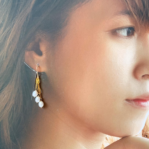 14kgf 淡水パール グラデーション ピアス イヤリング 14kgf 淡水パール グラデーション ピアス イヤリング Météore 淡水