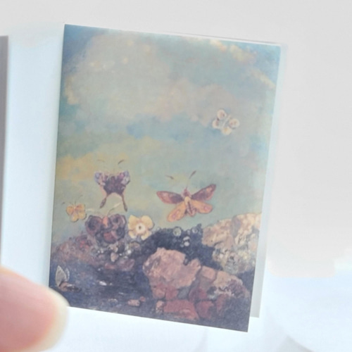 豆本風の紙モノ 「世界の名画 物語」ロートレック ゴッホ 紙モノ 100枚