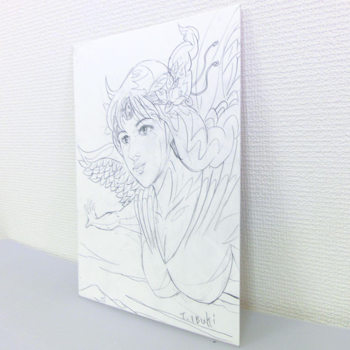 時の女神 祈りのポーズ」原画 本物 一点物 額付き 絵画 masa 時の女神