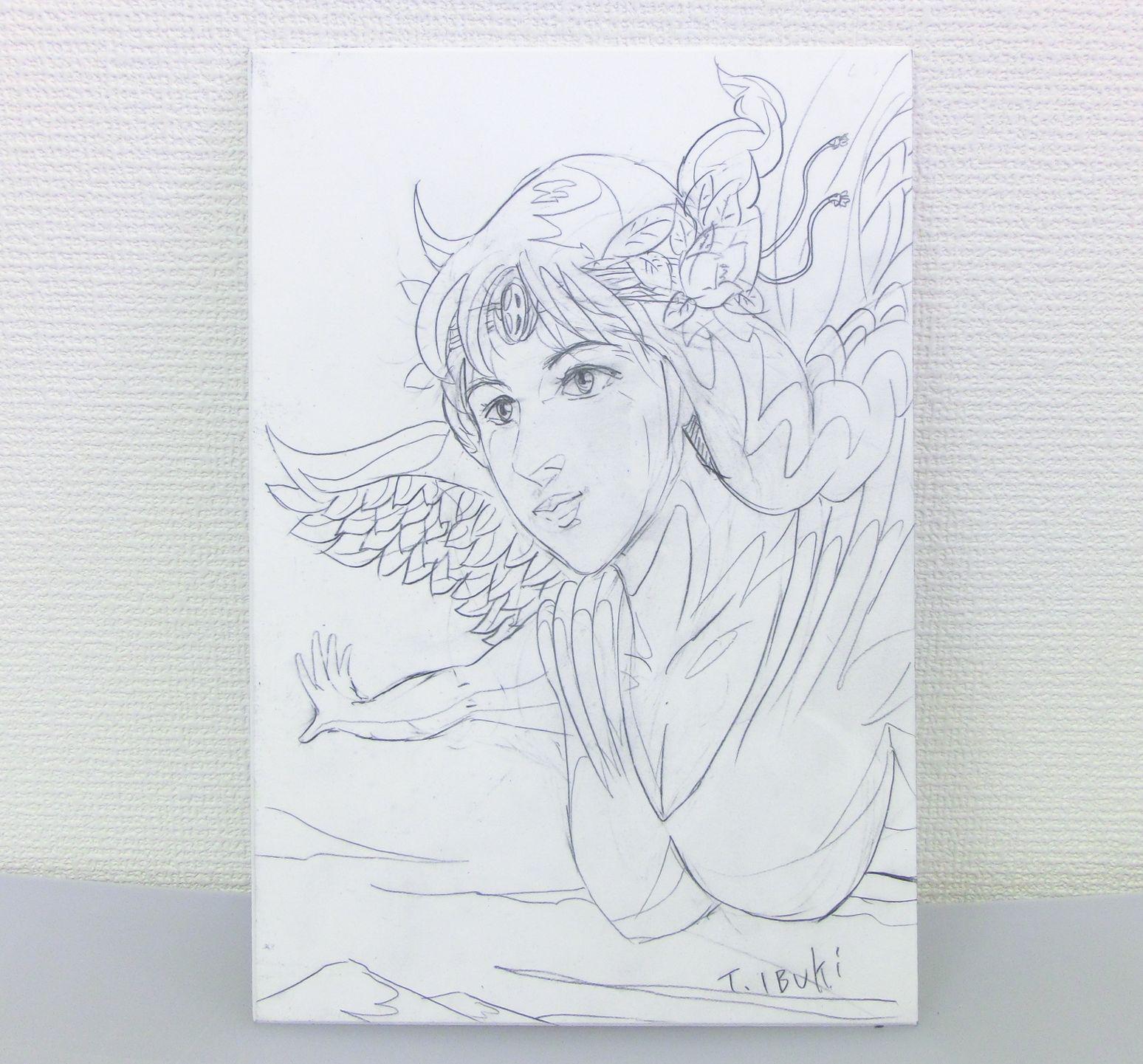 「時の女神 祈りのポーズ」原画 本物 一点物 額付き 絵画 masa 時の女神 祈りのポーズ」原画 本物 一点物 額付き 絵画 masa