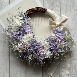 ◆ハーフリース◆ ドライフラワーリース◆ラベンダー ラベンダーのドライフラワーリース | iichi 日々の暮らしを心地よく