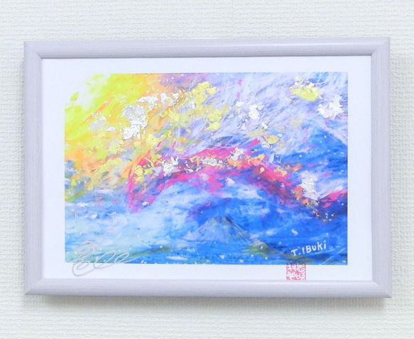 原画 「バースデー」純金箔、純銀箔付き 額サイズ30×40㎝ パワーアート