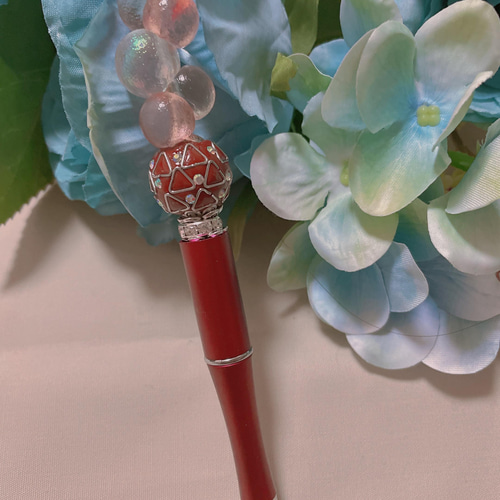 カスタムボールペン✩.*˚レッドラメなし✩.*˚4月替芯サービス♡ ペン