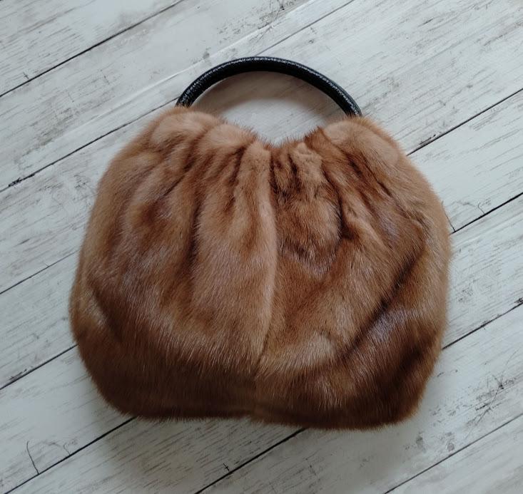 ¶ new antique ¶ ★受注生産★パステルミンクファーグラニーバッグ