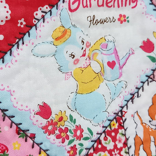 アンティークキルト＆アニマル刺繍わんちゃん♡ねこちゃんハンドメイド刺繍·͜· ♡ アンティークキルト＆アニマル刺繍わんちゃん♡ねこちゃん