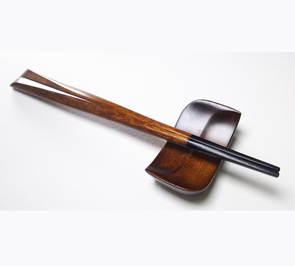 食卓オブジェ 浮箸(ふうと) 拭き漆のお箸 3枚目の画像