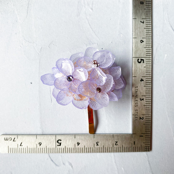 紫陽花が満開＊ヘアゴム／ポニーフック（ラベンダーパープル） 4枚目の画像