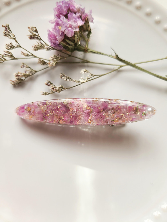 ♡2点～送料無料♡ピンクパープル スターチスの花びらが舞うボタニカル