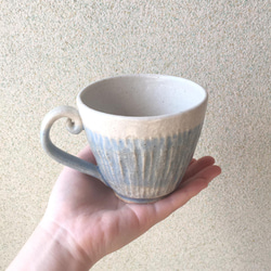 陶器の大きめマグカップ【海】 3枚目の画像