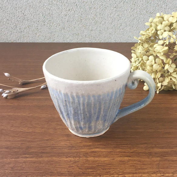 陶器の大きめマグカップ【海】 1枚目の画像
