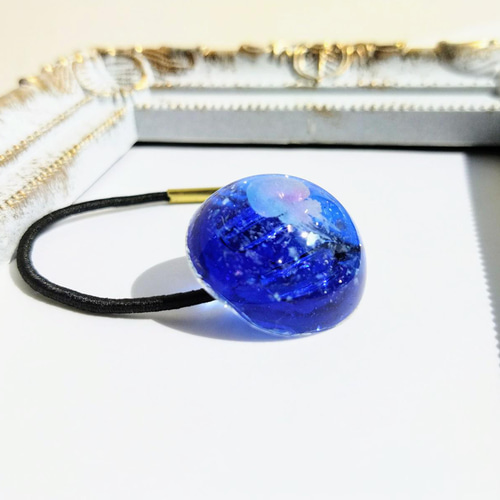 半球の深海クラゲヘアゴム / 海 / 海の中 / レジン ヘアゴム 華昇 優羽