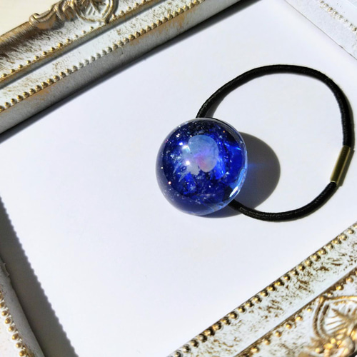 NO.721 船とクラゲ☆レジンヘアゴム ブローチ NO.721 船とクラゲ