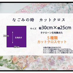 リバティ【カットクロス】「なごみの時」ピンク・オレンジ系　5種セット　生地　はぎれ　布　綿　LIBERTY 4枚目の画像