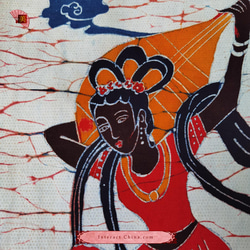 中国 バティック 民族トライバルアート ペインティング ３１x６１cm 漢民族 インテリア ルーム 装飾 #450 2枚目の画像