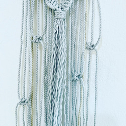 クリクリ羊毛とミストグレーマクラメのハンギングⅡ 5枚目の画像