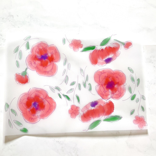 花デザイン トレーシングペーパー 5枚セット A4サイズ 紙モノ